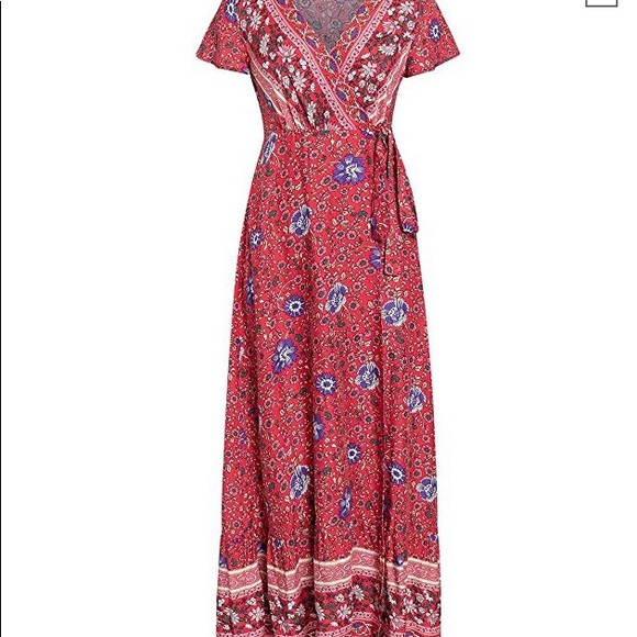 *Last One* Sexy Boho Wrap Maxi Dress - Picture 4 of 6